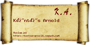 Köntös Arnold névjegykártya