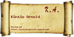 Köntös Arnold névjegykártya
